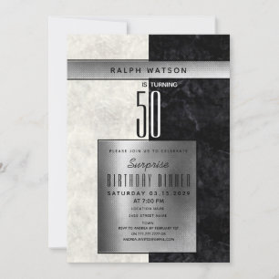 Invitación Sorpresa elegante cumpleaños 50