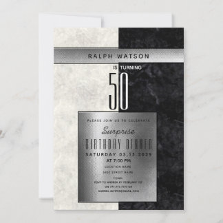 Invitación Sorpresa elegante cumpleaños 50