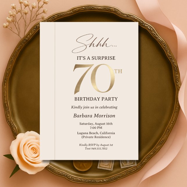 Invitación Sorpresa elegante cumpleaños 70 (Subido por el creador)
