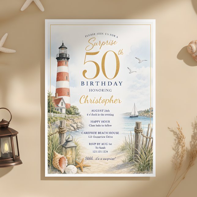 Invitación Sorpresa Faro de Cumpleaños 50 (Subido por el creador)