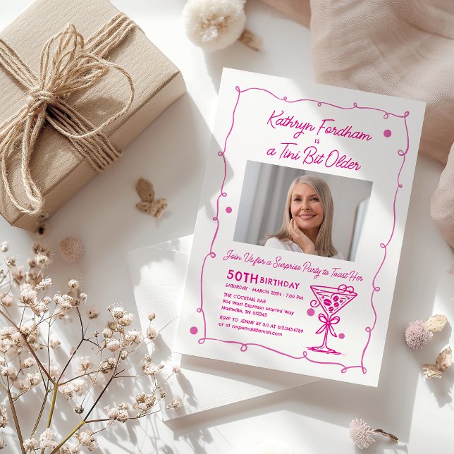 Invitación SORPRESA FIESTA 50.º cumpleaños Foto Martini (Subido por el creador)