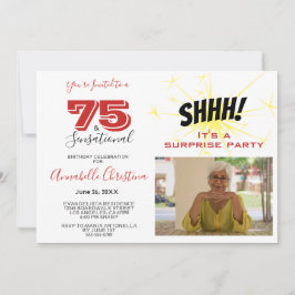 Invitación SORPRESA FIESTA 75 y SENSACIONAL 75º cumpleaños