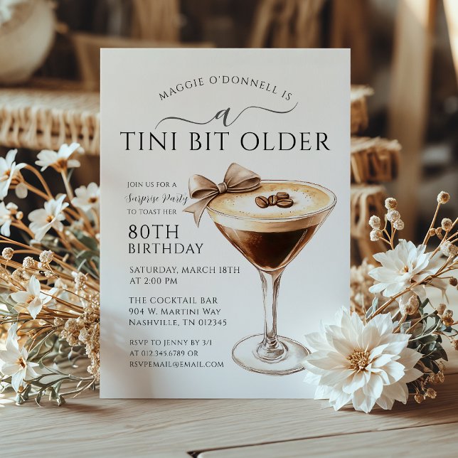Invitación SORPRESA FIESTA A Tini bit mayor Martini 80 (Subido por el creador)