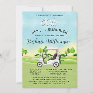 Invitación Sorpresa Fiesta de Cumpleaños 60 Señora Golfista T