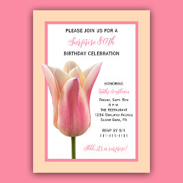 Invitación Sorpresa Fiesta de Cumpleaños 80 Elegante Tulipán