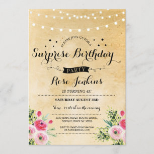 Invitación Sorpresa fiesta de cumpleaños cualquier edad Invit