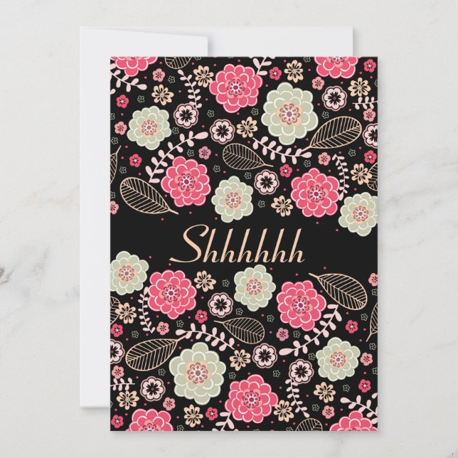 Invitación Sorpresa fiesta de cumpleaños elegante Funky flora (Anverso)