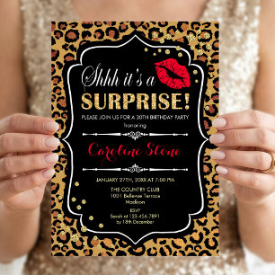 Invitación Sorpresa Fiesta de Cumpleaños - Estampado de Leopa
