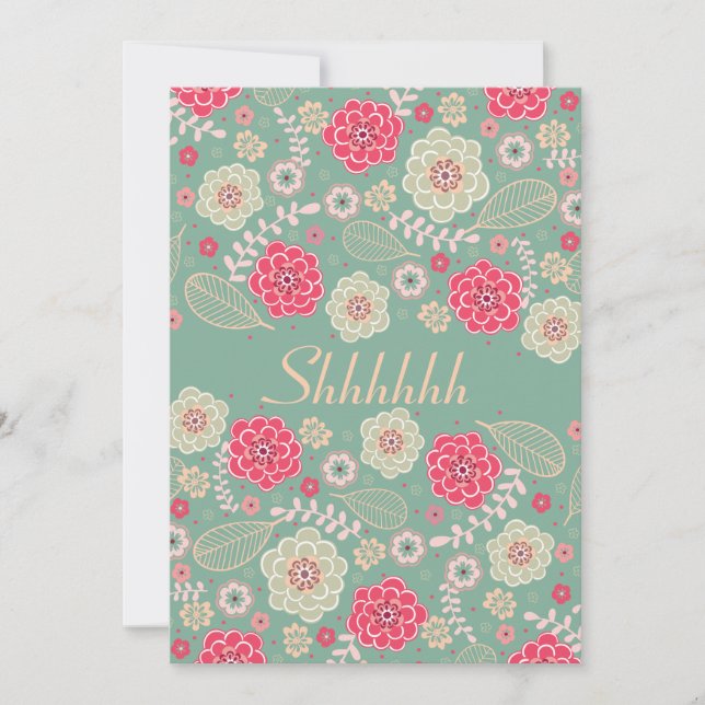 Invitación Sorpresa fiesta de cumpleaños Moda Funky floral mo (Anverso)