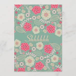 Invitación Sorpresa fiesta de cumpleaños Moda Funky floral mo