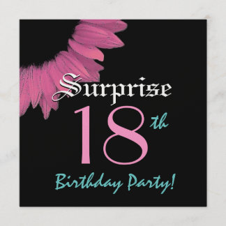 Invitación SORPRESA Fiesta de cumpleaños número 18 Girasol ro