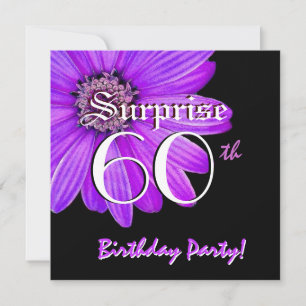 Invitación SORPRESA Fiesta de cumpleaños número 60 Purple Dai