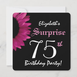Invitación SORPRESA Fiesta de cumpleaños número 75 Girasol A1