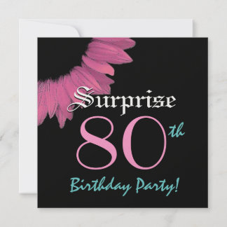 Invitación SORPRESA Fiesta de cumpleaños número 80 Girasol ro