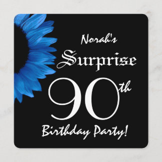 Invitación SORPRESA Fiesta de cumpleaños número 90 AZUL Giras