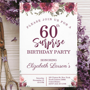 Invitación Sorpresa Fiesta de Cumpleaños para Adulto Mayor Fl
