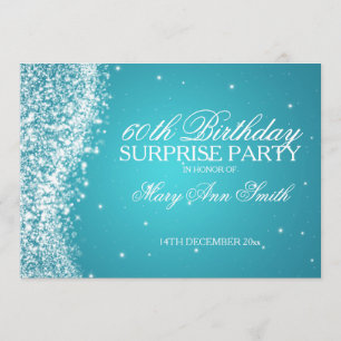 Invitación Sorpresa fiesta de cumpleaños sparkling ola turque