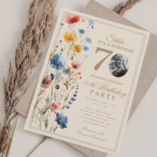 Invitación Sorpresa floral boho para su fiesta de cumpleaños