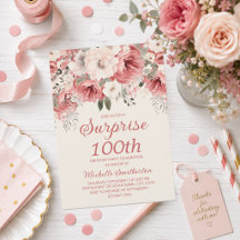 Sorpresa floral de acuarela rosa rojo crema 100º