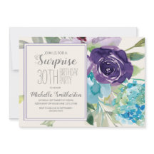 Sorpresa floral de cumpleaños número 30 en púrpura