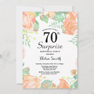 Invitación Sorpresa floral de la planta botánica 70 cumpleaño