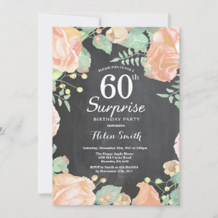 Invitación Sorpresa floral de melocotón botánico cumpleaños 6
