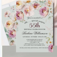 Sorpresa floral pintada elegante para 55 cumpleaño