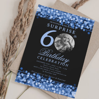 Invitación SORPRESA Foto 60.ª luz azul de la marina de cumple