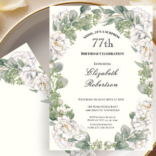 Invitación Sorpresa Frontera Floral Mujeres Cumpleaños 77 Per