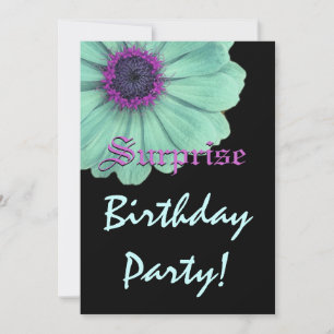 Invitación SORPRESA Nacimiento Verde Morado Daisy Nombre Pers