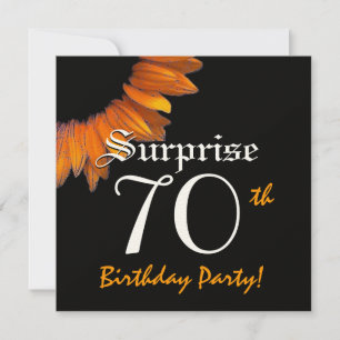 Invitación SORPRESA Naranja del partido de cumpleaños número
