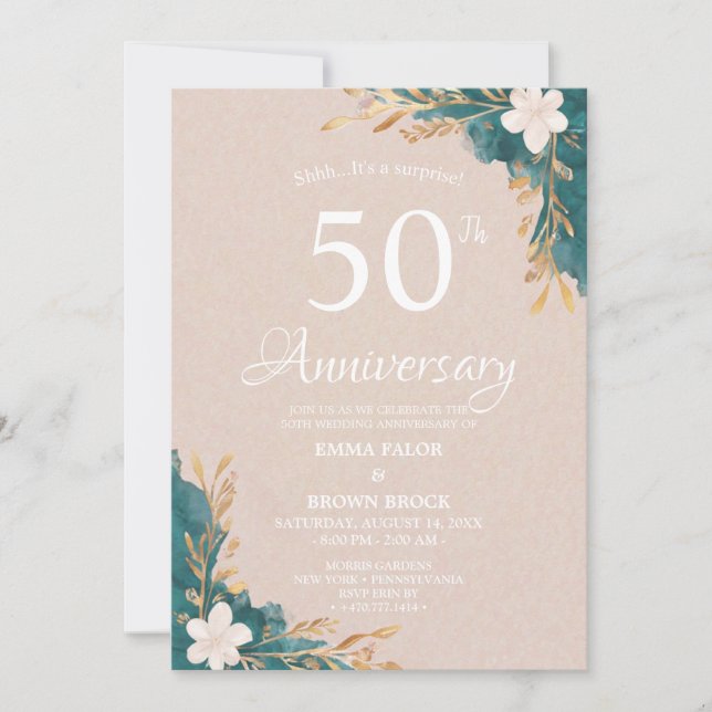 Invitación Sorpresa por Bodas de Oro (Anverso)