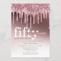 Sorpresa Purpurina rosa 50 y fabuloso cumpleaños