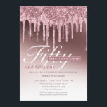 Invitación Sorpresa Purpurina rosa 50 y fabuloso cumpleaños<br><div class="desc">Sus huéspedes sabrán que esto será un fiesta divertido sólo mirando esta invitación! Este diseño presenta una tipografía divertida,  un fondo rosado y muchos purpurinas.</div>