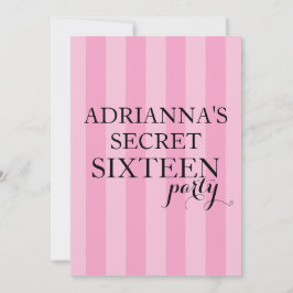 Invitación Sorpresa Secreta Dulce Dieciséis Tiras Rosa Fiesta