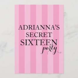Invitación Sorpresa Secreta Dulce Dieciséis Tiras Rosa Fiesta