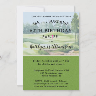 Invitación Sorpresa Señora Golfista Cumpleaños 60 Fiesta de C