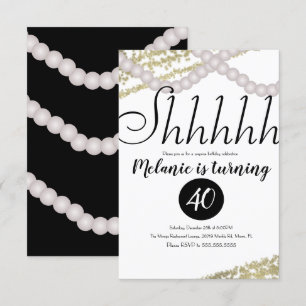 Invitación Sorpresa Shhhhhh Cumpleaños de Perla con Papel de 