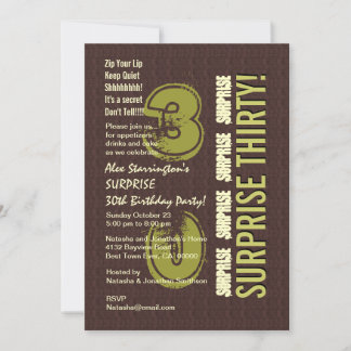 Invitación SORPRESA V10 cumpleaños número 30