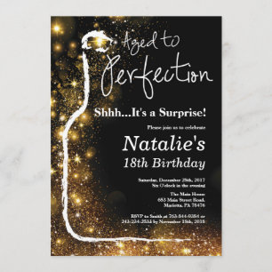 Invitación Sorpresa: Vino de cumpleaños 18, envejecido a la p