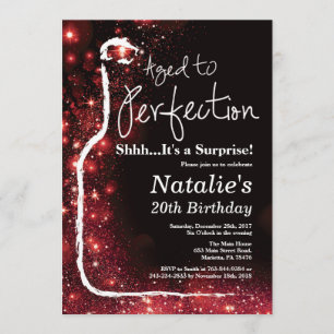 Invitación Sorpresa: Vino de cumpleaños 20 envejecido con el