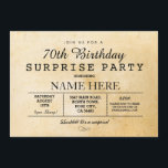 Invitación SORPRESA VINTAGE 60th INVITE DEL PARTIDO CUMPLEAÑO<br><div class="desc">Invitación a la fiesta de cumpleaños de época. Perfecto para cualquier edad fiesta de cumpleaños...  SIMPLEMENTE CAMBIE EL TEXTO PARA QUE SE ADAPTE A SU FIESTA. Se incluye la impresión posterior.</div>