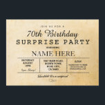 Invitación SORPRESA VINTAGE 60th INVITE DEL PARTIDO CUMPLEAÑO<br><div class="desc">Invitación a la fiesta de cumpleaños de época. Perfecto para cualquier edad fiesta de cumpleaños...  SIMPLEMENTE CAMBIE EL TEXTO PARA QUE SE ADAPTE A SU FIESTA. Se incluye la impresión posterior.</div>