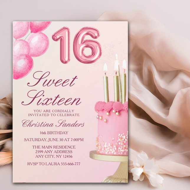 Invitación Sorprise Birthday Party 16th Birthday with Numers  (Subido por el creador)