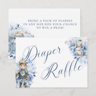 Invitación Sorteo de Pañal de Ducha Azul Real Un Pequeño Prín