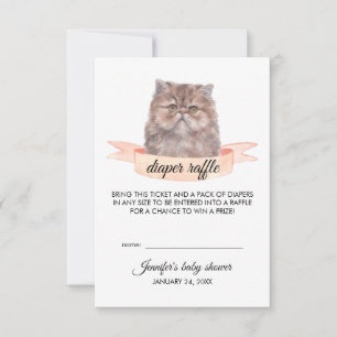 Invitación Sorteo de pañal de gato persa