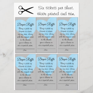 Invitación Sorteo de Pañales Corazón Azul Niño Baño de Bebé