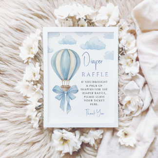 Invitación Sorteo de Pañales Globo Aerostático Baby Blue Show