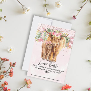 Invitación Sorteo de pañales para baby shower de vaca highlan