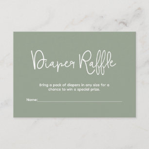 Invitación Sorteo de pañales verdes para baby shower impreso 